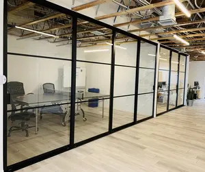 Popular free standing frosted glass office partitions good cost