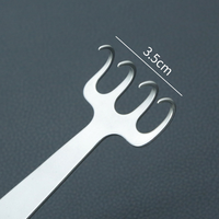 Écarteur chirurgical à double tête et quatre branches pour chirurgie mammaire / Écarteur à pointe arrondie de type râteau pour chirurgie esthétique 18cm