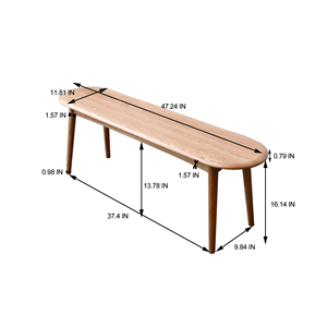 Banco de Madera de Roble Macizo de Estilo Nórdico para Comedor, Sala de Estar, Dormitorio, Pizzerías y Restaurantes de Comida Rápida - Product Image 6