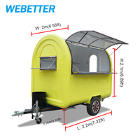 WEBETTER Camion de cuisine mobile de rue, remorque de restauration rapide, chariot de restauration, petit chariot à hot-dogs et à glaces pour les collations
