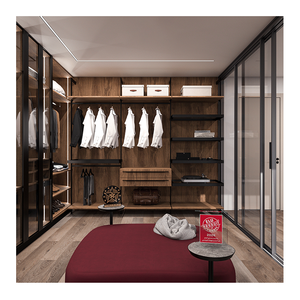 Armario de Lujo para Parejas con <span class=keywords><strong>Vestidor</strong></span> <span class=keywords><strong>Abierto</strong></span>, Sistema de Almacenamiento, Diseño de Muebles de Madera para <span class=keywords><strong>Dormitorio</strong></span> - Product Image 6