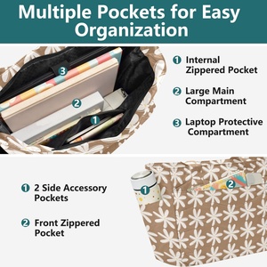 Bolsos de Mensajero Grandes de Poliéster Acolchado con Diseño de Flor de Tiare Hawaiana, Bolsos de Viaje, Bolsos Personalizados para Chicas, Bolsos de Mano para Mujer - Product Image 4