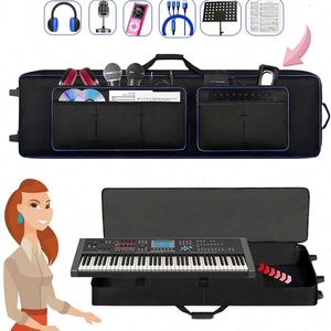 Estuche con Ruedas para Teclado de 88 Teclas, Marca BSCI, con Asas y Correas para el Hombro - Product Image 5