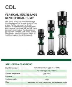 Bomba de Agua Centrífuga Vertical Multietapa de Alta Presión CDL con Motor Eléctrico de Acero Inoxidable para Riego Industrial y Bombeo de Iniciación - Product Image 5