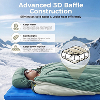 Sac de couchage en duvet de canard RDS pour toutes les saisons, adapté aux températures froides, avec du nylon 20D, pour le camping, la randonnée, OEM, vente en gros