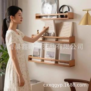 Solid Wood <b>Wall</b> Mounted Storage Rack Rectangle Multipurpose Durable Home Use Living Room Desktop Bedroom Storage - Product Image 2