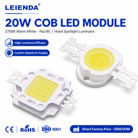 Modul LED COB Putih Hangat 2700K 20W Lampu Efisiensi Cahaya Tinggi untuk Perlengkapan Lampu Sorot Hotel Pasokan Spektrum Khusus