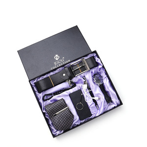 Venta caliente Juego <span class=keywords><strong>de</strong></span> regalo <span class=keywords><strong>de</strong></span> lujo para hombres <span class=keywords><strong>de</strong></span> negocios 6 piezas Corbata <span class=keywords><strong>de</strong></span> reloj Cinturón <span class=keywords><strong>de</strong></span> cuero Pu Power Bank Pen Negro Marrón Presente para el día <span class=keywords><strong>de</strong></span> Vanlentine - Product Image 6