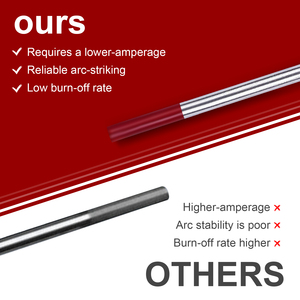 10 unidades de cabezales de electrodo de tungsteno de torio de 175 mm con código de color rojo, varillas de aguja de tungsteno con cabeza roja - Product Image 6