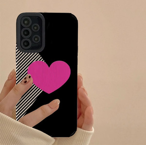 Noir Blanc Rayé Amour Impression Souple En Cuir TPU Housse de Téléphone Portable Pour Samsung Galaxy S22 S23 Note 10 20 A54 A73 A14 <span class=keywords><strong>A51</strong></span> - Product Image 2