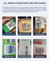 Escáner de Códigos de Barras 1D 2D Portátil 659DB, Lector USB Automático de Códigos QR para Pagos Móviles, Tiendas, Supermercados y Almacenes