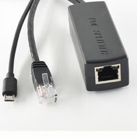 Injecteur/Switch PoE Actif Gigabit Micro USB Ethernet 48V vers 12V/5V 2.4A 10/100/1000Mbps