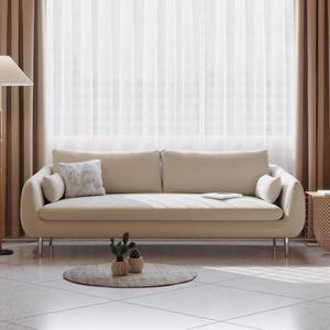 Divano di piccole dimensioni a 2 posti in stile minimalista moderno per soggiorno divano componibile in velluto morbido con gambe in metallo - Product Image 2