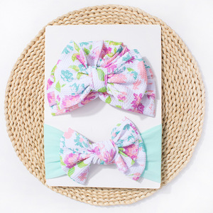 Nuevo Conjunto de Gorro y Diadema Estampados para Bebé, Lindo Conjunto de Dos Piezas con Lazo para Niños, en Poliéster Cortavientos para Exportación - Product Image 6