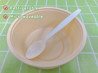 Ensemble de couverts jetables compostables Cuillères jetables blanches longues personnalisées Cuillère de la série G de 6 pouces Cuillère à crème glacée