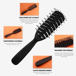 <span class=keywords><strong>Cepillo</strong></span> profesional de 9 filas con cerdas punteadas y ventilación, resistente al calor, de ABS, para peinar el cabello de hombre, al por mayor - Product Image 4