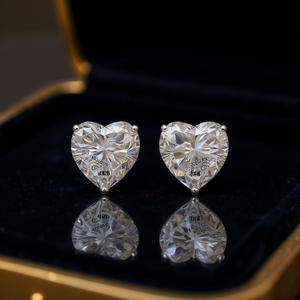 E1125 Pendientes de diamantes blancos con forma de corazón, diamantes naturales, joyería de estilo clásico para mujer - Product Image 2