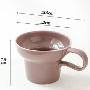 Wholesale Wide Mouth Solid <b>Coffee</b> Cup Household Ceramic <b>Coffee</b> Cup <b>Set</b> with Afternoon Tea <b>Mug</b> - Product Image 3