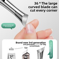 Coupe-ongles et pinces à ongles en acier inoxydable à grande ouverture unique, pour usage domestique portable, ensemble pour femmes