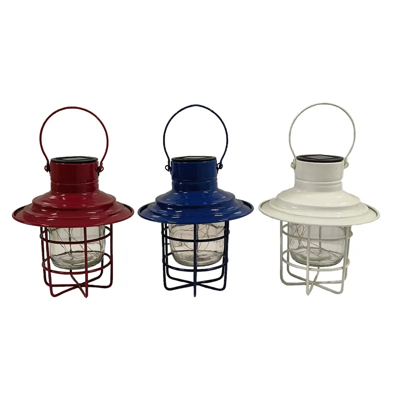 Outdoor Decoration Lamp Hanging Solar Lights Garden Decorative Solar Lantern Waterproof Metal Lights for Yard