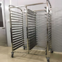 Chariot à roulettes en acier inoxydable à 30 à 32 niveaux, étagère de refroidissement pour boulangerie, plateau de cuisson, chariot de boulangerie pour four rotatif