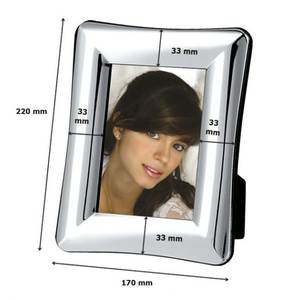 Cadre photo exécutif en métal 100x150mm finition argentée pour affichage portrait - Product Image 2
