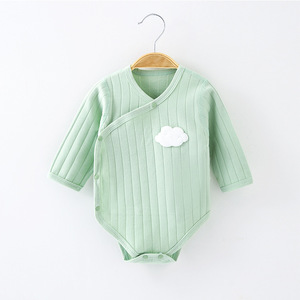 Combinaison pour bébé en coton pur tricoté unisexe, body pour nouveau-né, couche de base printemps-automne avec motif nuage - Product Image 4