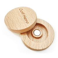 Marqueur de balle magnétique de golf personnalisé en bois et métal 20mm