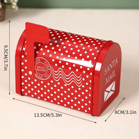 Boîte en forme de boîte aux lettres de Noël 135*80*H95mm, boîte à bonbons, emballage pour biscuits, boîte en étain hermétique pour chocolat