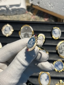 <span class=keywords><strong>Bague</strong></span> multi-pierres en argent 925 plaqué <span class=keywords><strong>or</strong></span> 18 carats, agate naturelle, style <span class=keywords><strong>camée</strong></span>, <span class=keywords><strong>avec</strong></span> zircon CZ rouge. - Product Image 5