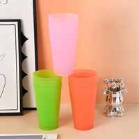 Gobelet à boire en plastique coloré simple, réutilisable, en PC, pour eau, bière, jus, avec logo personnalisé pour la maison et le bureau