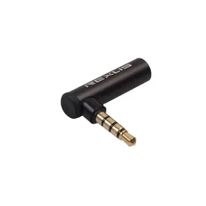 Gold-Plated 3.5mm Right Angle L Shape 3.5mm Female Jack to 3.5 mm 3 Pole Male Plug Stereo audio connector adapter