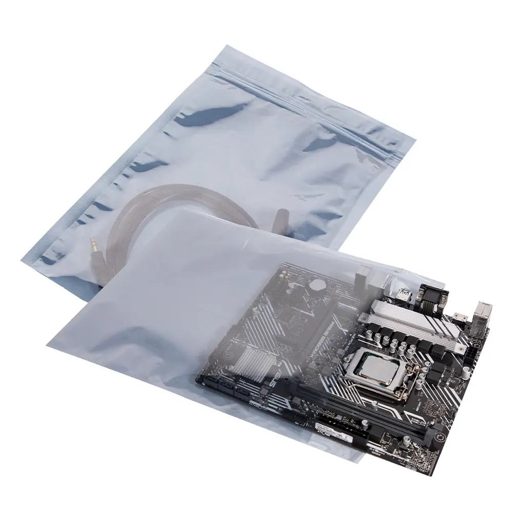 ESD Open Top Flat Bags Zip Lock Bag ESD Antistatic Moisture Shielding Bag For Electronic Elements