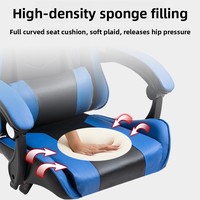 Chaise de jeu ergonomique en cuir pour e-sport, pivotante et inclinable, design moderne, base 5 étoiles pour le jeu compétitif et l'utilisation au bureau