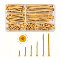 Kit d'assortiment de vis à tête fraisée à douille Torx pour terrasse autotaraudeuse jaune antirouille 100/120/200 pièces