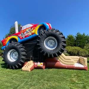 Aufblasbare Hüpfburg Rutsche Hüpfhaus Monster Truck Hüpfburg-Kombi Kommerzielles Sprungkissen Springburg zum Verkauf - Product Image 6
