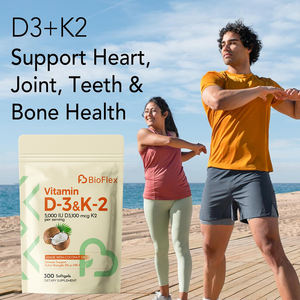 ביופלקס תוסף תזונה איכותי 2 ב-1 פורמולה עוצמתית ויטמין D3 5000 יואו ו-100 מיקרוגרם K2-MK7 כמוסות רכות עם שמן קוקוס - Product Image 3