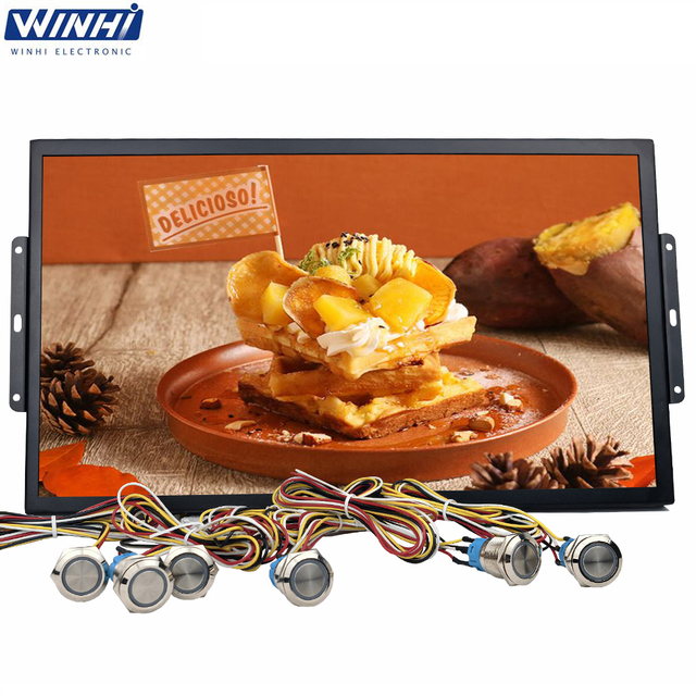 10.1/15.6/18.5/21.5-inch Open Frame Embedded Metal LCD Advertising Display Screen Digital Signage for Shopping Mall Retail Store