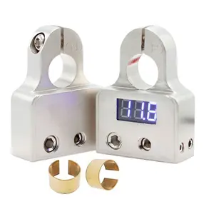 Car Zinc Alloy Audio Battery Terminal Connector with LED Display Voltmeter