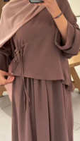 Nouvelle Abaya musulmane élégante pour femmes, style Moyen-Orient, Dubaï, arabe, marocain, islamique, printemps et automne, robe longue, ensemble deux pièces