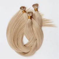 Extensions de cheveux humains Remy 100% européennes, cheveux vierges russes, cuticules alignées, double trame, pointe nano, micro-liaison, 50g, couleur claire, pointe brute