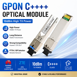 โมดูล C++++ GPON SFP กำลังส่ง 10dBm ใช้งานร่วมกับบอร์ด Huawei ZTE OLT ตัวรับส่งสัญญาณ FTTH - Product Image 1