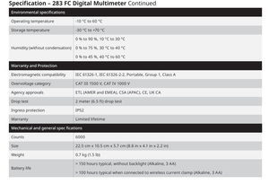MT-283FC CATIII 1500V True RMS pour l'entretien des centrales solaires, haute tension industrielle - Product Image 3