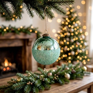 Adorno Navideño de Bola de Cristal Verde Brillante de Alta Calidad con Impresión UV, Decoración Colgante para Árbol, Decoración Personalizada para el Hogar - Product Image 3
