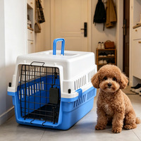 Cage de transport pour animaux de compagnie en plastique classique approuvée par les compagnies aériennes, boîte de transport portable multicolores pour chat et chien, cage de transport aérien avec poignée