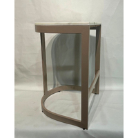 Table basse/appoint moderne contemporaine de qualité supérieure avec plateau en marbre et base incurvée, facile à nettoyer, meuble de salon, pièce d'appoint raffinée