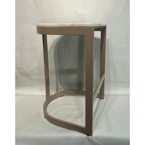 Table d'appoint contemporaine de qualité supérieure avec plateau en marbre et base incurvée, pièce d'accent raffinée, prix de gros, collection - Product Image 4