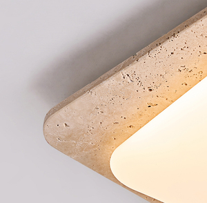 Lámpara de Techo Cuadrada Moderna de Travertino Estilo Wabi Sabi, LED de Ahorro de Energía, Certificación CE, Decoración de Interiores para el Hogar, Lámpara de Techo Cuadrada <span class=keywords><strong>Auric</strong></span> - Product Image 2