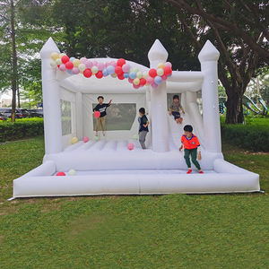 Château gonflable populaire <span class=keywords><strong>bleu</strong></span>, rose et blanc en PVC avec fosse à balles et toboggan, château gonflable commercial complet pour les fêtes et les événements - Product Image 4