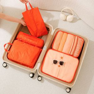 Custom Logo Travel 6 Set Packing Cubes <b>Luggage</b> Clothes Organizer Bags Suitcase Compression Storage Bag - Product Image 6